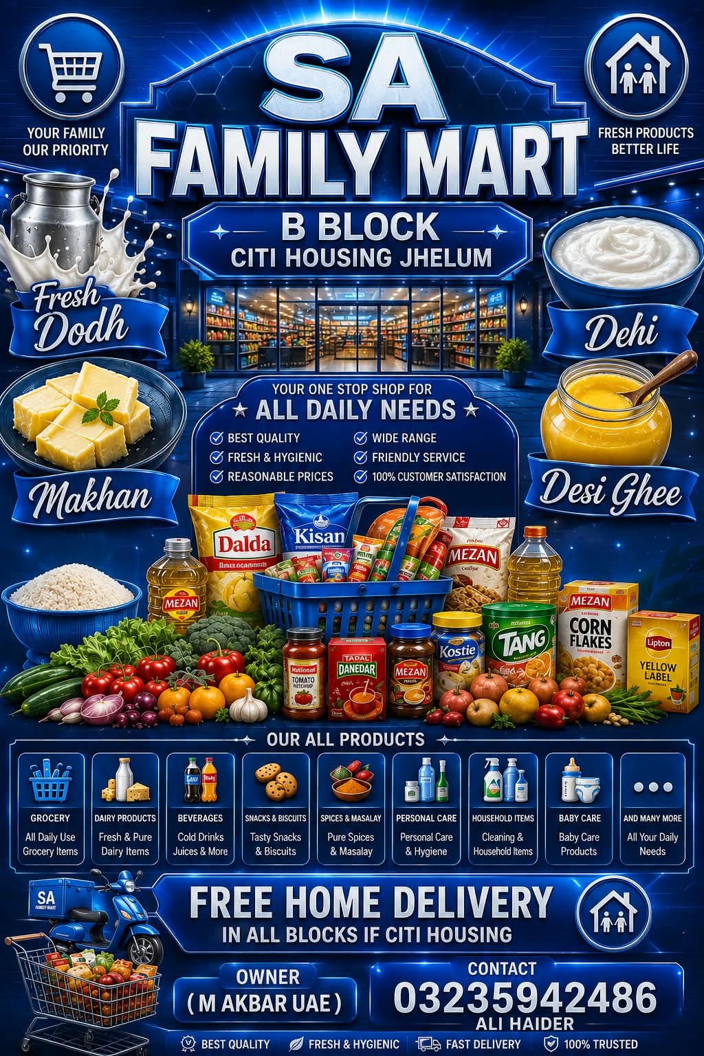 SA Family Mart product range and services poster